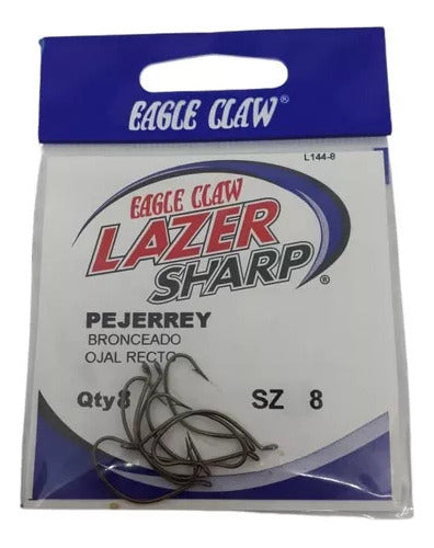 Anzuelos Eagle Claw L144 N8 Pesca Pejerrey X8u Lazer Sharp 0