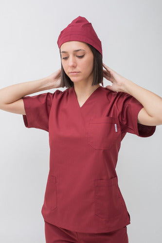 Suedy Medical Uniform V-Neck Set in Arciel Fabric 105