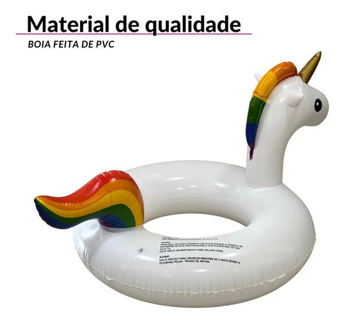 Boia Inflável De Unicornio Importway 120cm Para Piscina 4