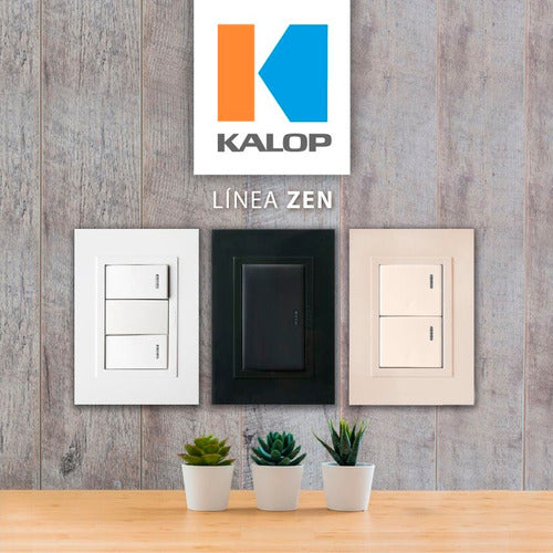Modern White Kalop Zen 1-Gang Light Switch and Power Outlet Assembly 3