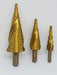 Titanium Coated Step Drill Bit Set for Metals - Diagonal Cutting Edge 4