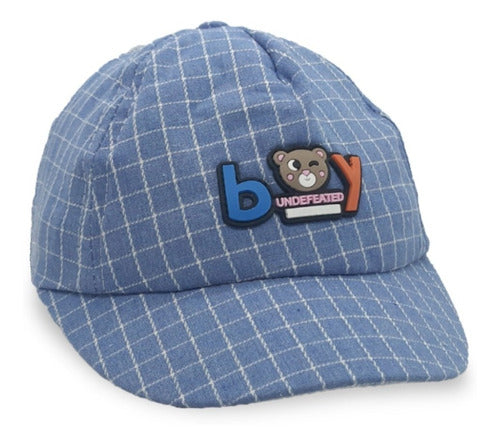 Baby Beanie Hat with Visor Checkered Design 10