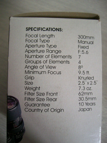 300mm Telephoto Catadioptric Lens. T Mount Universal 2