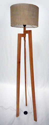Nordic Design Paradise Wood Varnished Floor Lamp 1.60m with Foot Switch 6