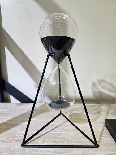 Lady Home&Art Black 30-Minute Hourglass with Stand 27x16cm 1