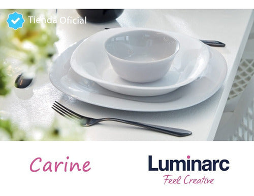 Luminarc Carine Black Flat Plate 27cm Tempered Glass Set of 6 3