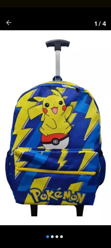 MN Mochila Escolar Rueditas Pokemon 1