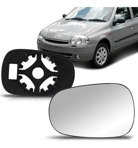 Lente Com Base Retrovisor Renault Clio 2002/2010 11 Esquerdo 0