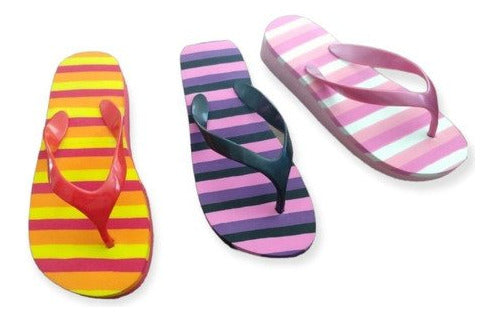 JPM Super Lightweight Printed Women's Flip-Flops with Rubber Base and Incline 0