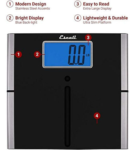 Escali Digital Bathroom Scale Ultra Slim 1