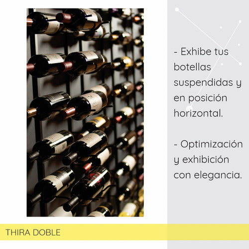 CRUX Cavas Soporte Cava Bodega Vino Crux Thira Doble 1m 14 Botella Exhi 3