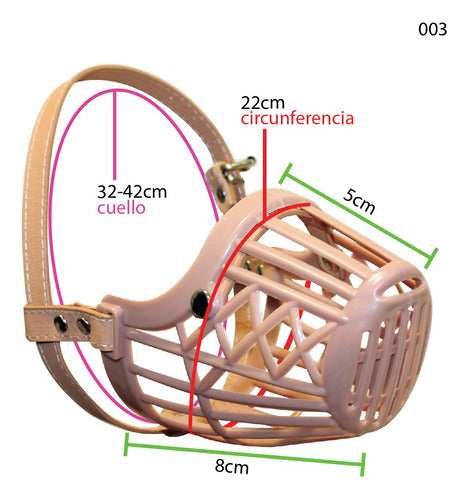 Bozal Canasta Perros Nº 003 Correa Ajustable Ecocuero 1