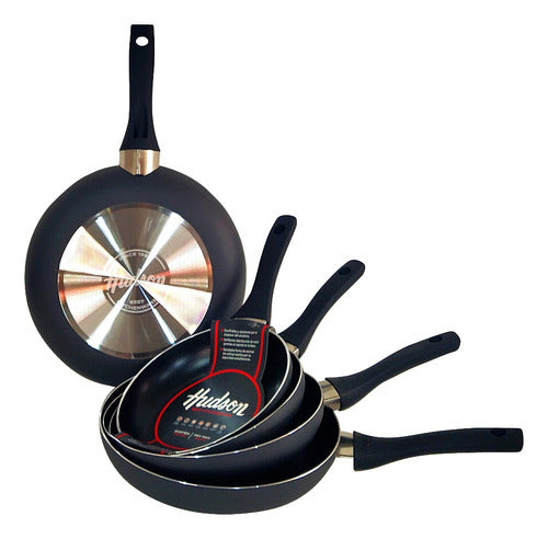 Hudson Non-Stick Black Teflon Frying Pan Set N°20-22-24-26-28 0