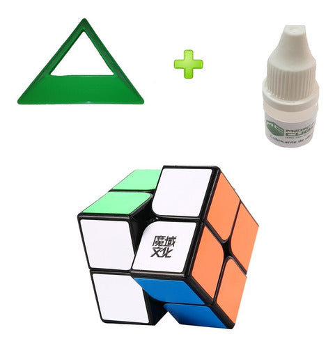 Moyu Cubo Rubik 2x2x2 Lingpo Original + Base + Lubricant 5