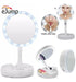 Foldaway Double LED Touch Light USB Makeup Mirror Portable Magnifying 1