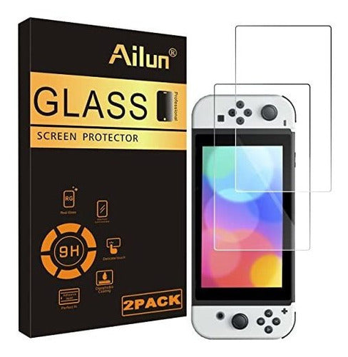 2 Ailun Tempered Glass Screen Protectors for Nintendo Switch OLED 0