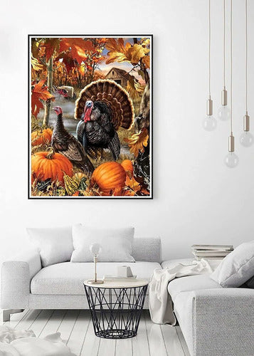 Zariocy 5D Diamond Painting Kit - DIY Roosters and Pumpkins 30x40cm 3