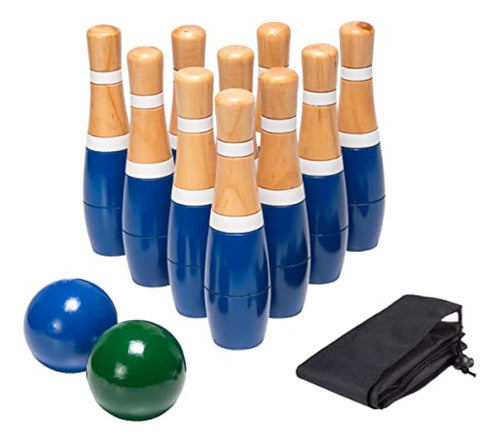 Hey! Play! Game Wooden Bowling Pins Set 0