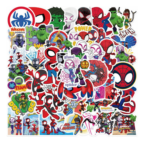 2JZ Gaming Stickers Calcos Stanley - Spiderman & Amigos 48 Piezas 0