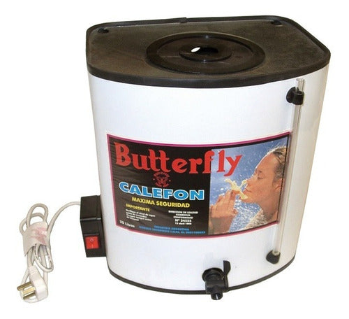 Calefon Butterfly 20 Lts Enloz Grifo Bronce Aprob En Caja 0