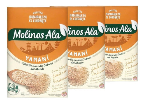 Molinos Ala Whole Grain Yamani Rice Gluten-Free 500g Box Pack of 3 0