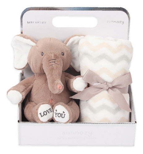 Generic Set Regalo Manta Y Peluche - Elefante Beige 0