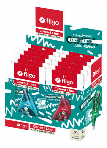 Filgo Correction Tape 6m X12 5mm with Display Box 0