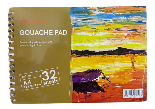 Artmate Block Gouache Pad 32 Hjs A4 21 X 29.7cm 160grs 0