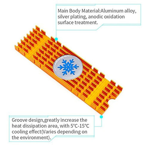 Disipador Termico De Aluminio Para Pcie Nvme M2 2280 Ssd Co 4