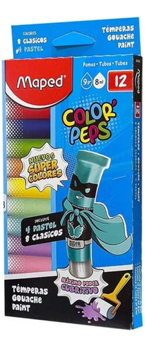 Maped Tempera Color Peps Washable 8cc 4 Pastel + 8 Classics 0