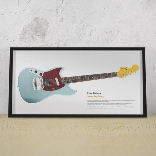 Postercity Cuadro Guitarra Kurt Cobain Fender Jag Stang 30 X 60 Cm 0