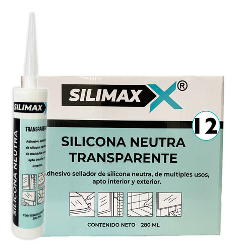 Silimax Silicona Neutra 280g Transparente Blanca Negra - Pack X12 0