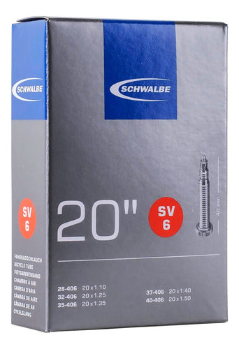 Schwalbe Camera SV6 20x1.10/1.50 Presta Valve 40 Mm 0