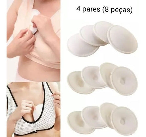 Absorventes Seios Protetor Amamentação Reutilizável - 8 Unid 0