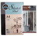 Bomega Sketching Set A4 Drawing Pad + Charcoal Pencil Set and Eraser 0