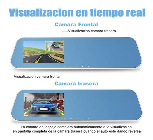 Camara Frontal Auto Hd Espejo Retrovisor Camion Camioneta 4