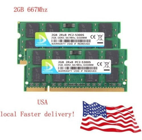 Usa 4gb 2 X 2 Gb 2 G 2rx8 Pc2-5300 Ddr2 667mhz 200pin Laptop 3