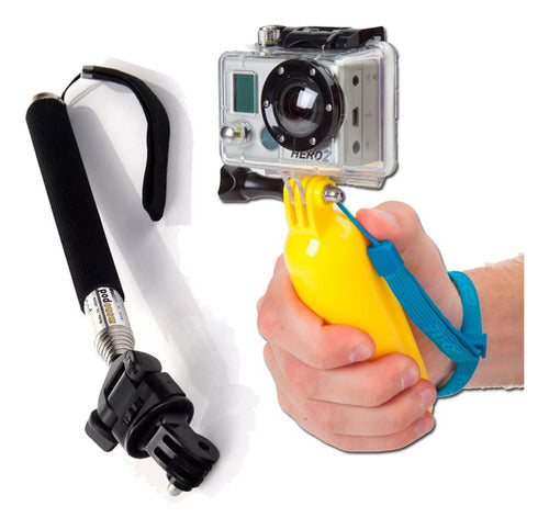 Monopod Selfie Stick + Flotador Boompy Cámara Tipo Go Pro. 0