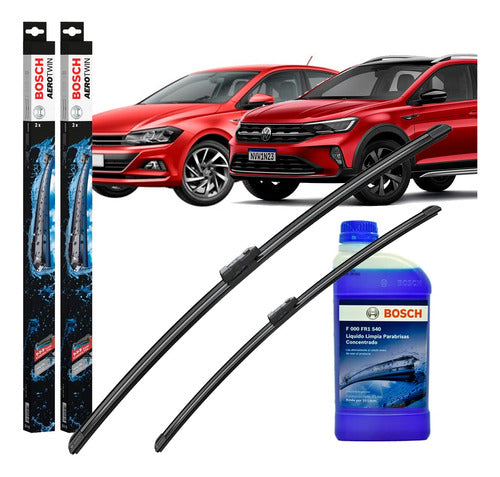 Bosch Kit Escobillas Virtus - Nivus - Polo - Taos 26/18 + Liquido 0