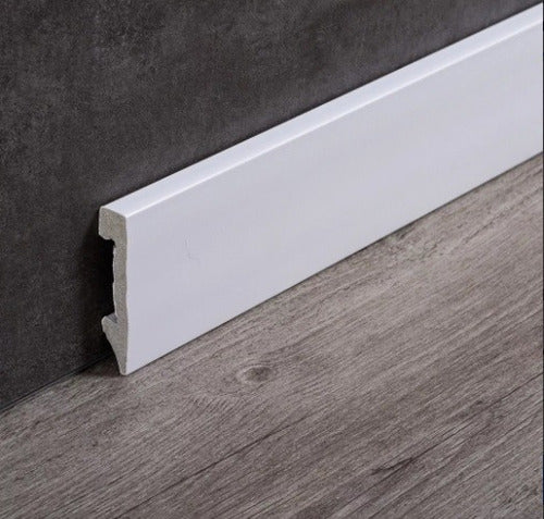 DecoHome Zocalo Blanco Recto Poliestireno Eps 70mm X 15mm X 2.85mt 1