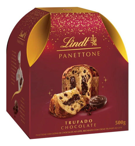 Kit Com 3und Panetone Lindt Trufado Ao Leite 500g 1