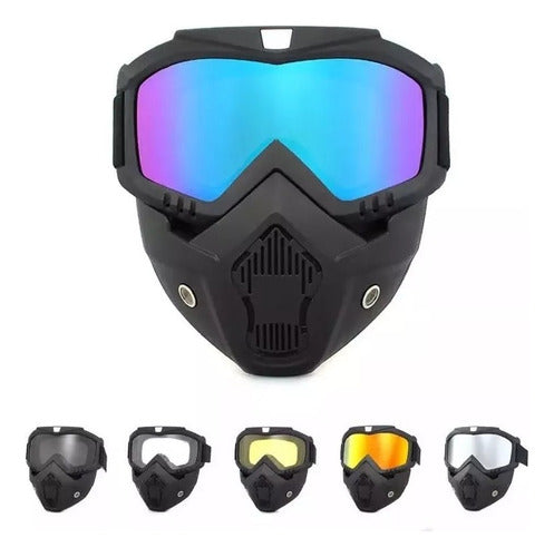 Osaka Detachable Anti-Fog Mask for Open Face Motorcycle Helmets 0