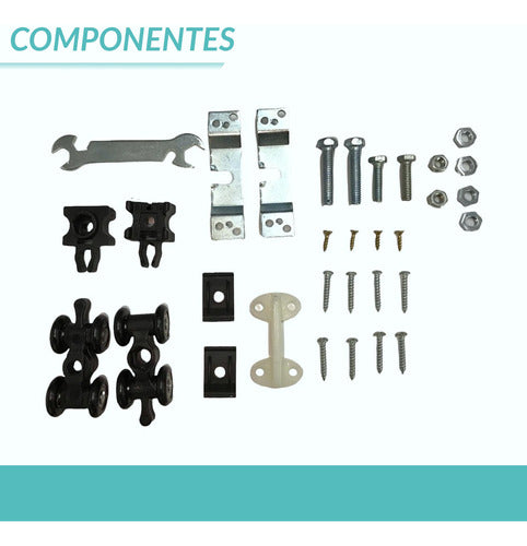 RUEDAMAS Kit Riel Puerta Corrediza Aluminio Mr Plus 3 Mts 2.0 3