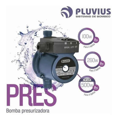 Bomba Presurizadora Agua Pluvius 100w + Soporte Para Pared 4