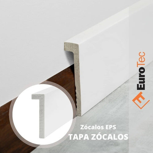 Eurotec Tapa Zocalo Pvc Blanco Recto 10cm Pasacable X 2,45ml 2