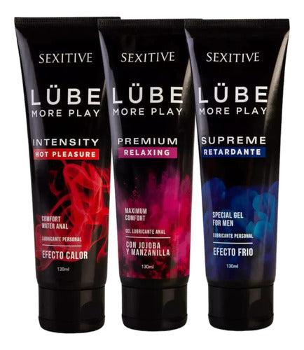 Sexitive Combo Kit Pack X3 Lubricante Lube Gel Intimo 0