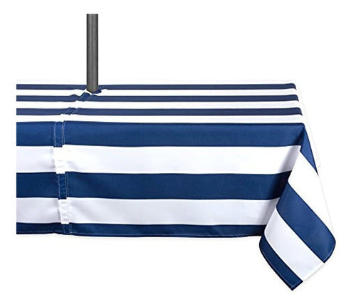 Mantel De Exterior Dii Blue Cabana Stripe Con Cremallera, 60 0