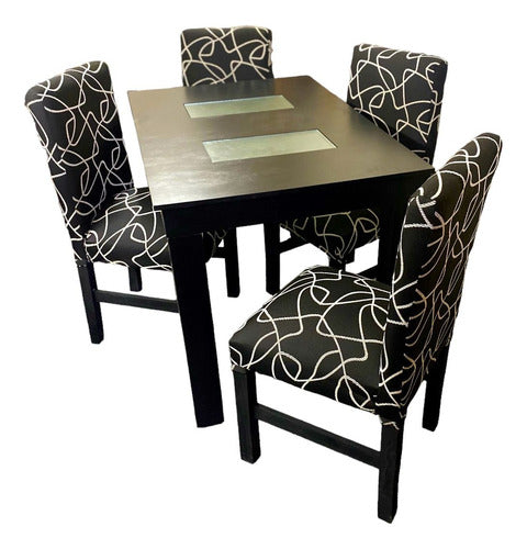 Dining Set Fixed Table + 4 Reinforced Lacquered Chairs 3