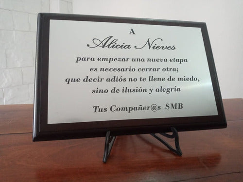 Placa: Premio/reconocimiento/profesion Similmetal 17x12 Cm. 2