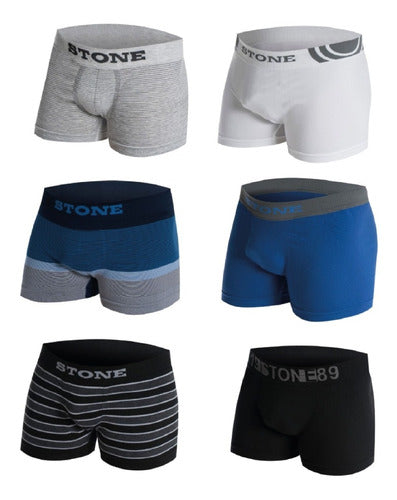 MD - Pack of 6 Stone Boxer Briefs Assorted Colors 0